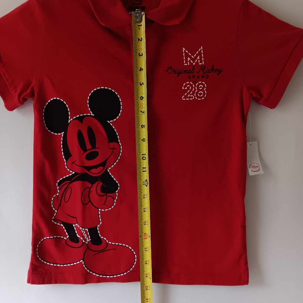 Disney Red Polo Shirt with Black Mickey Graphic - Picture 5 of 9